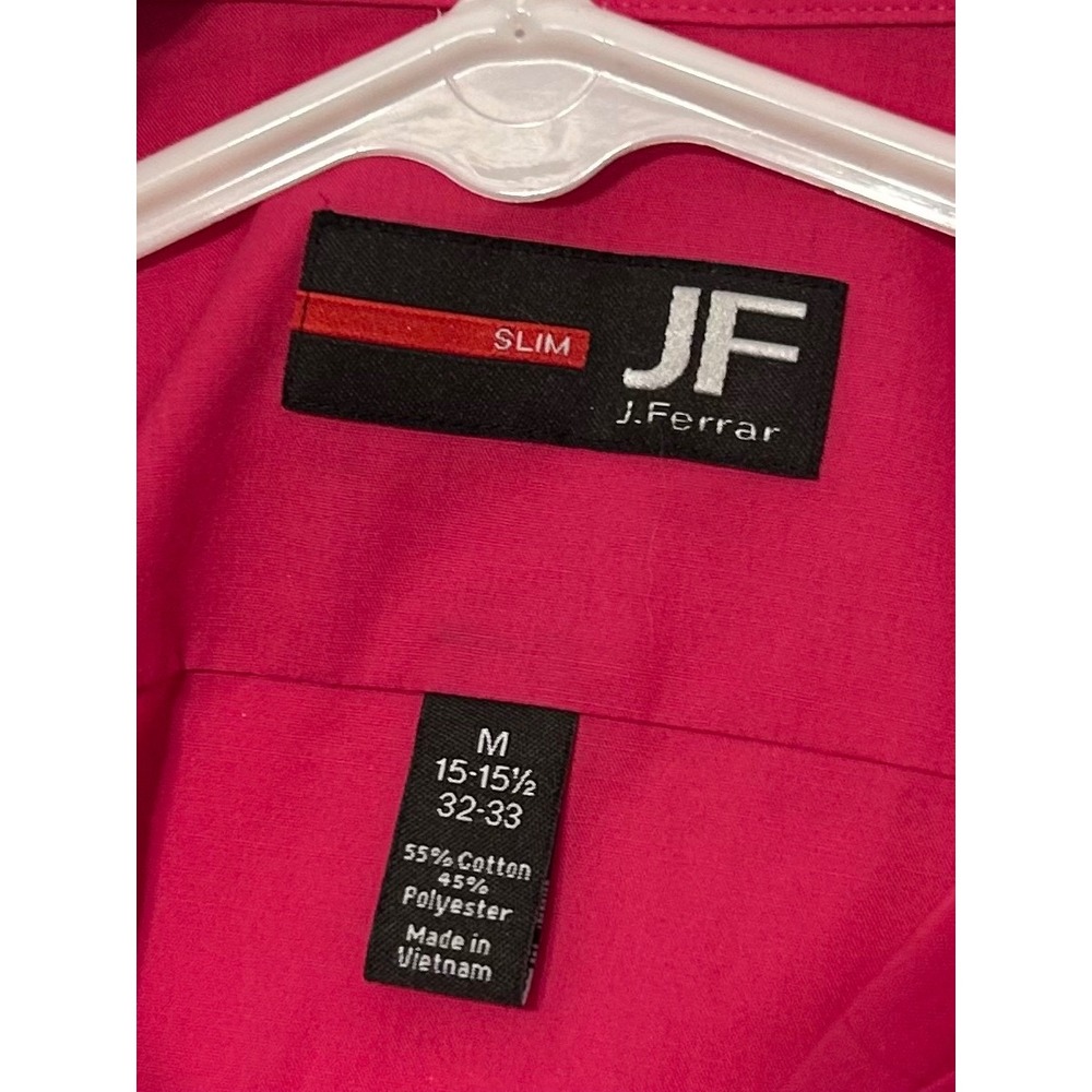J Ferrar‎ Slim Fit Dress Shirt Men's Medium Pink Long Sleeve Button Down - Picture 3 of 4